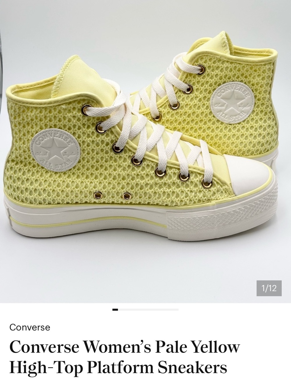 Converse Women High Top Sneakers in Light Yellow